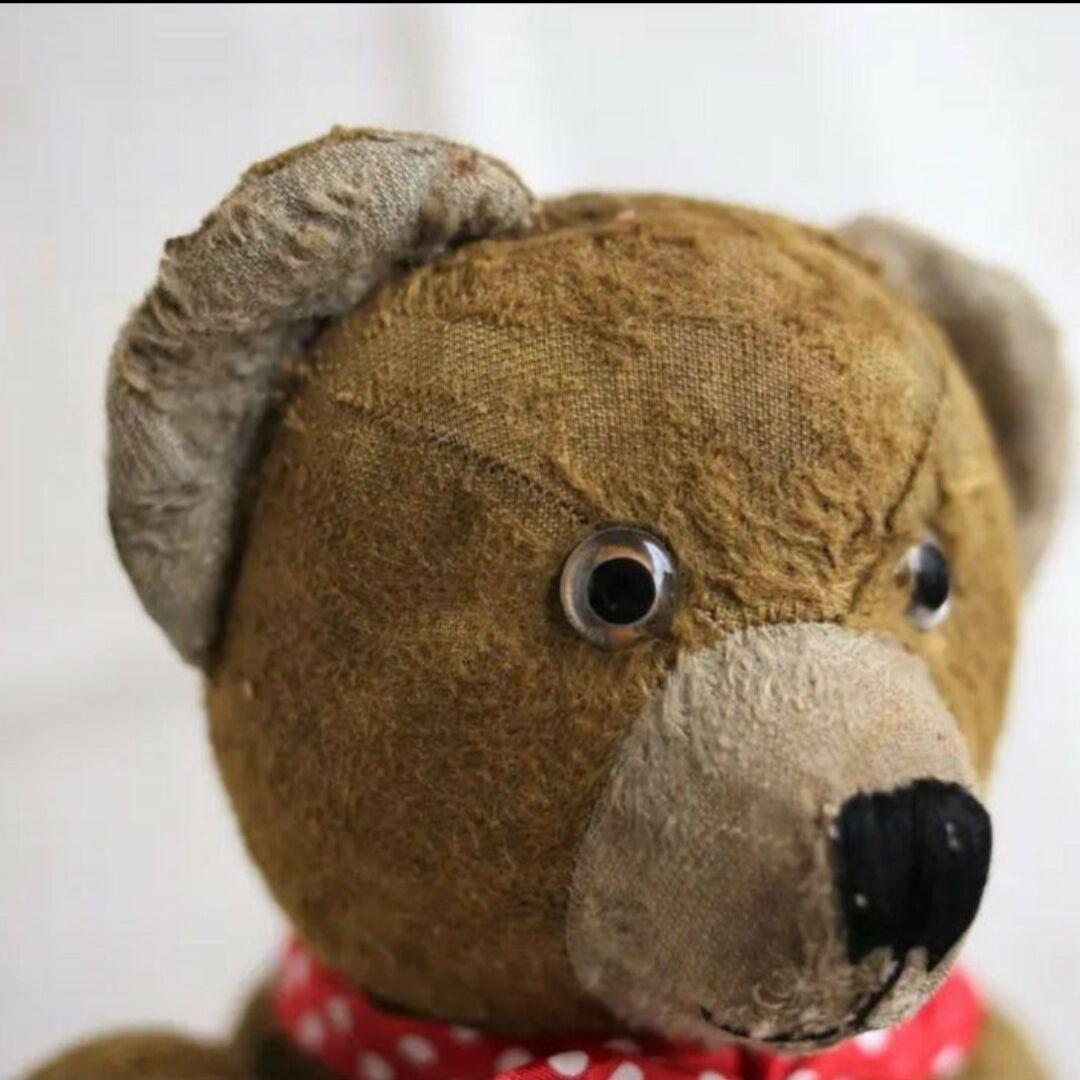 アンティーク 丸顔の古い テディベア フランス