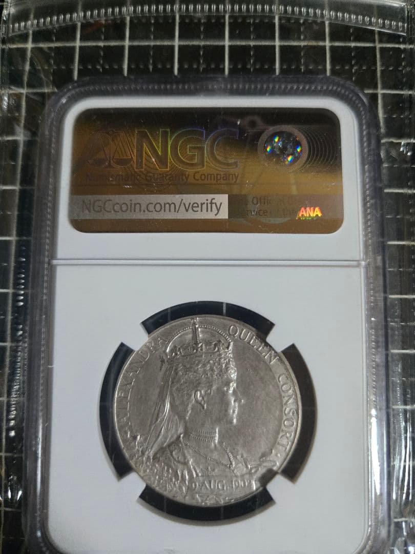 1902年 エドワード7世 銀メダル NGC MS62 戴冠記念