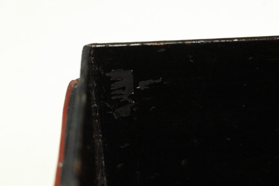 茶道具 堆朱 楼閣人物紋 茶通箱 時代物(K-XA948)