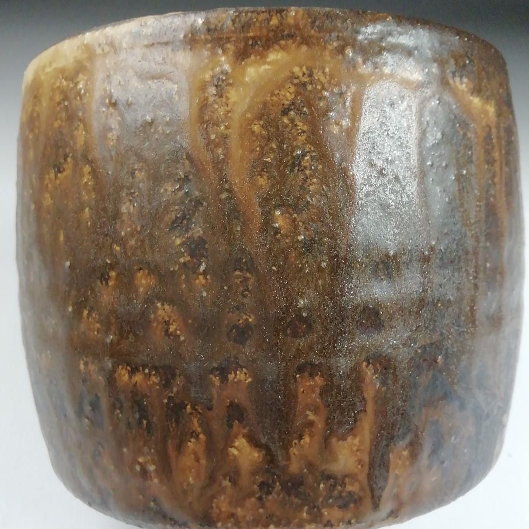 Ｓ９１１　茶碗　『鉄刷毛目　筒茶碗』『叶光夫 造』　共箱　抹茶碗　茶道具