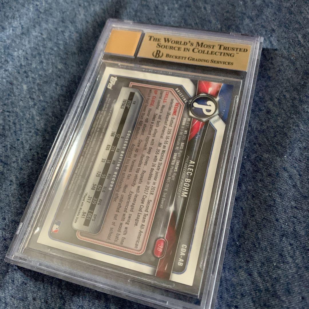 スポーツ選手 2018 Bowman Alec Bohm RC Auto Purple
