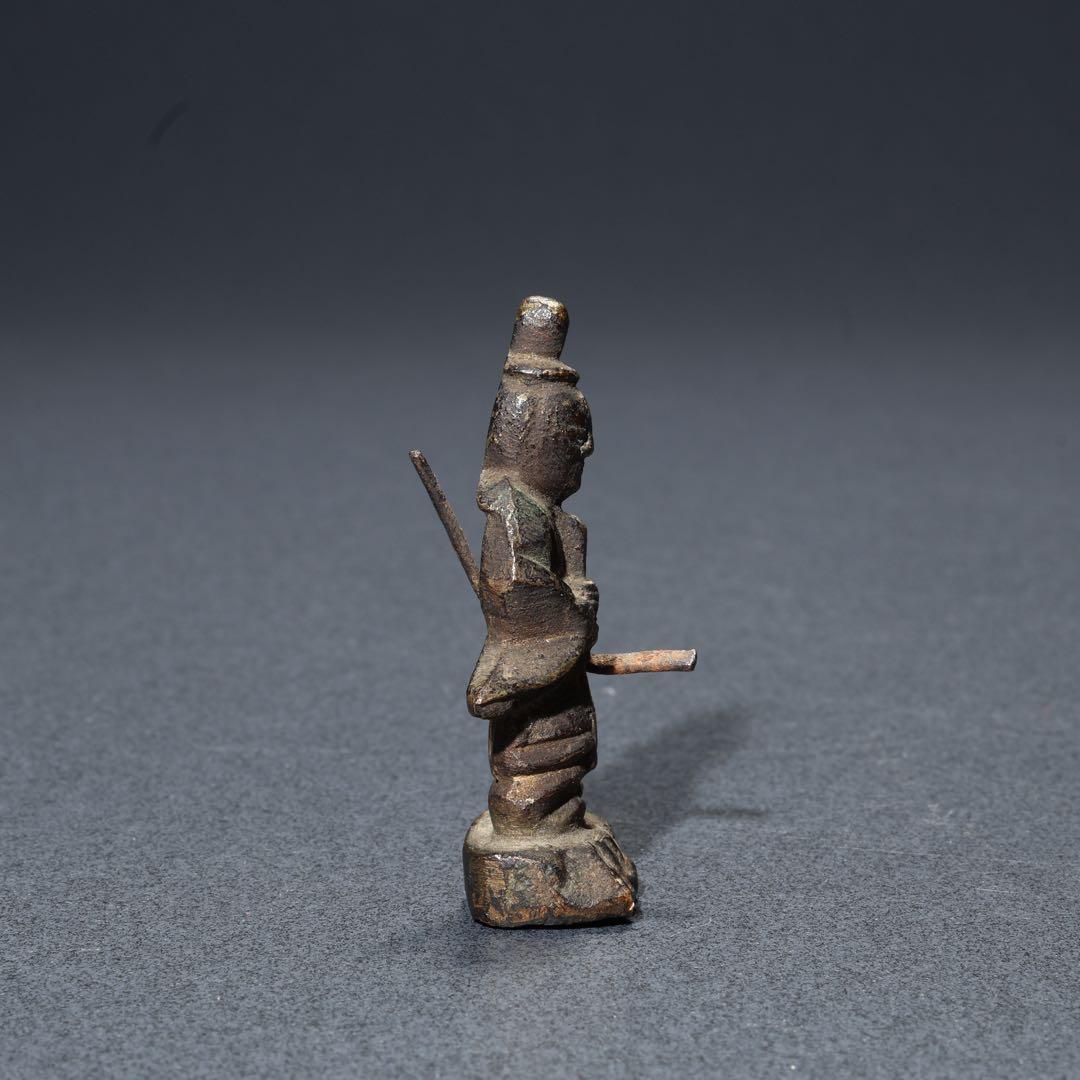 天神立像　菅原道真　天神様　銅製　骨董　仏像　R1682