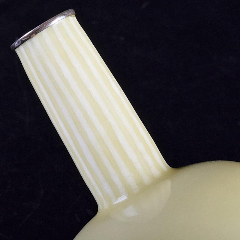 七宝焼　安藤七宝店　純銀刻印　瓶子型　黄玉釉　花瓶　共箱　M　R8511