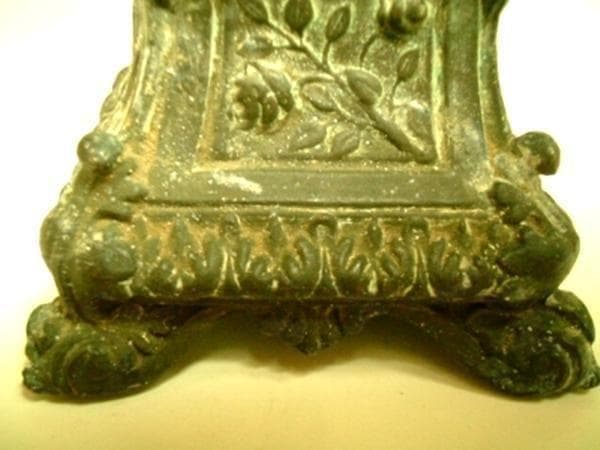 フランス アンティーク ルルドの聖母像 台座教会彫刻 18cm 19世紀頃
