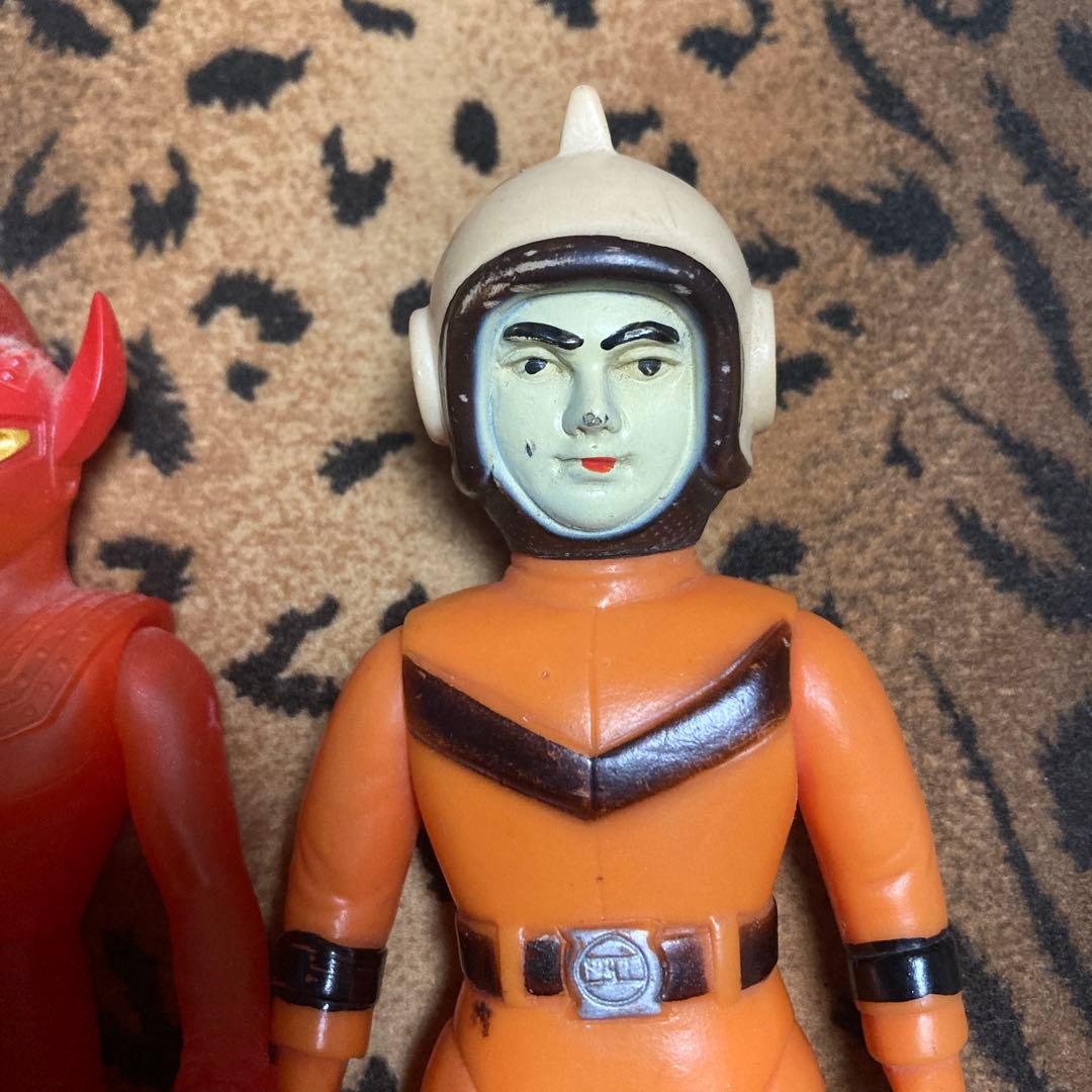 ソフビ人形 3体セット 当時物 帰ってきたウルトラマン マット隊員 MAT隊員