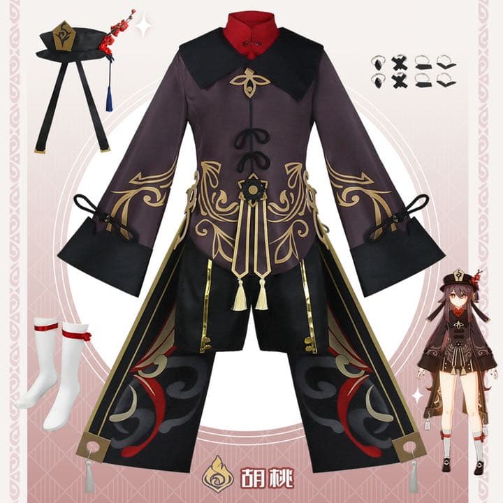 原神 GENSHIN 胡桃フータオ コスプレ + ウィッグ付き S/M/Lサイズ