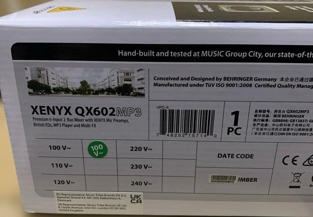 BEHRINGER XENYX アナログミキサー QX602MP3