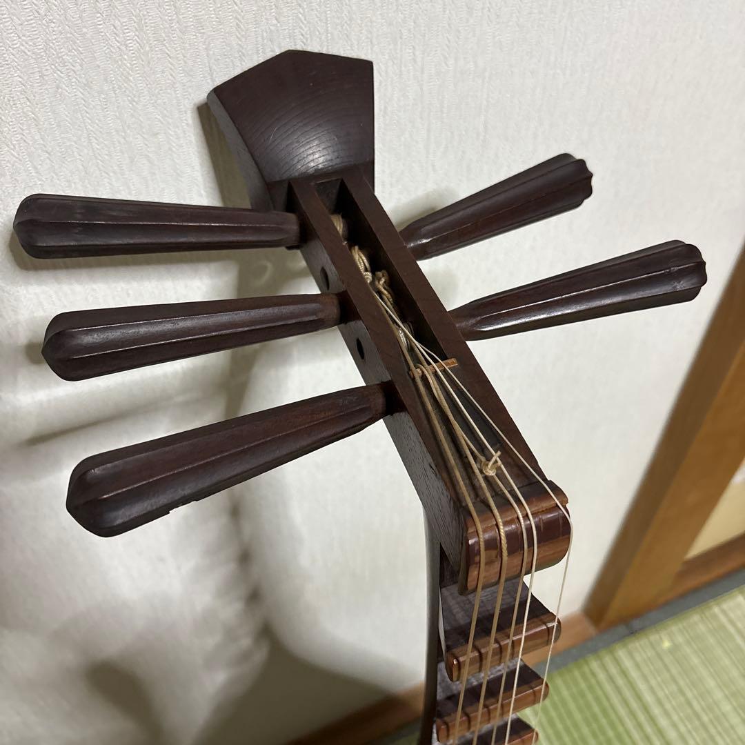 筑前琵琶　五弦　五柱　琵琶　楽器　希少　琵琶立て　弦楽器　琵琶台　民族楽器　5弦