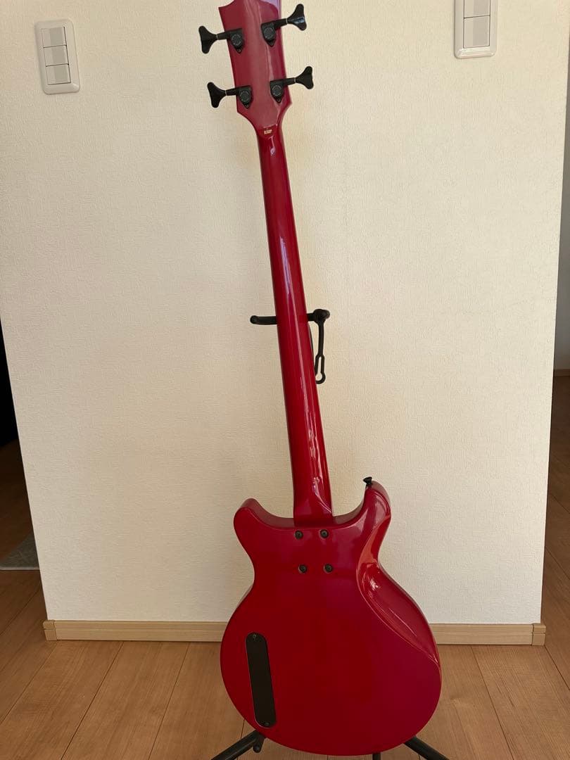 赤 エレキベース 4弦 2基ピックアップ