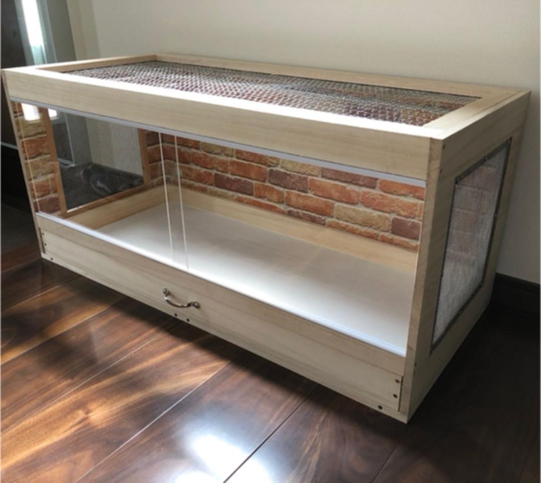 新品　木製ケージ　ハリネズミ　ハムスター　小動物　引出し付き　カスタムベースに！