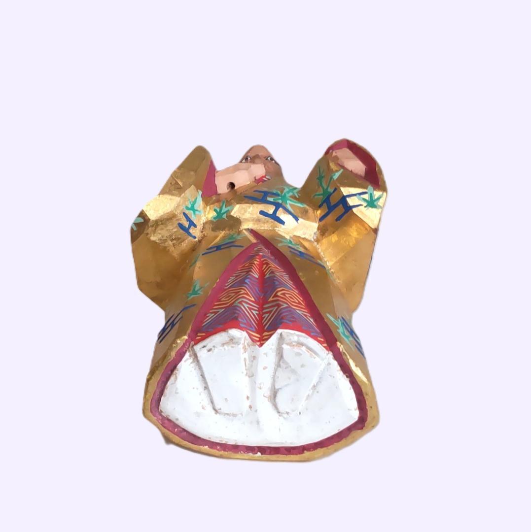 一刀彫 高砂 奈良一刀彫 奈良人形 木嶋良宗 工芸品 置物 共箱