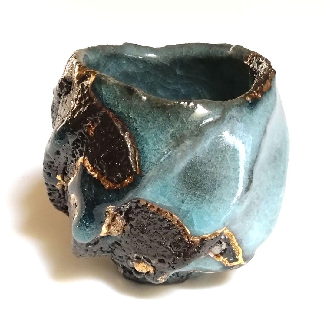 市川透　céladon（青磁）ぐい呑　未使用　共箱　備前　酒器
