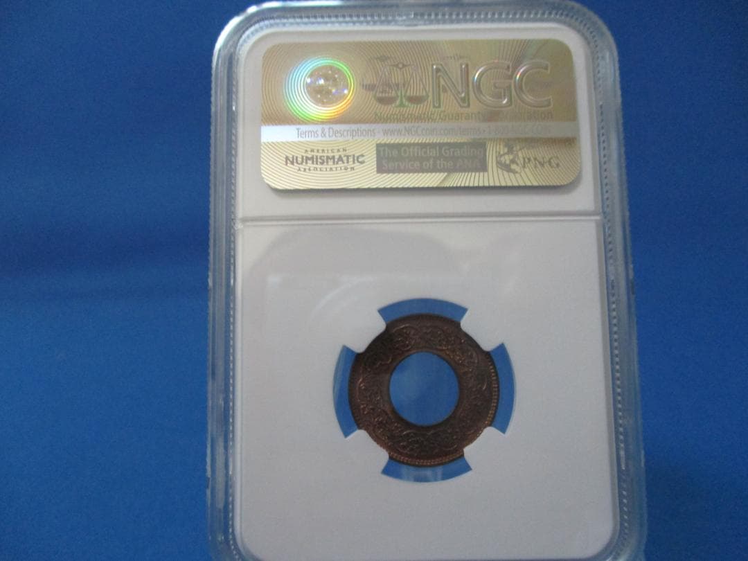 イギリス領インド　1パイス銅貨☆1943年（B）／未使用／NGC MS63RB／