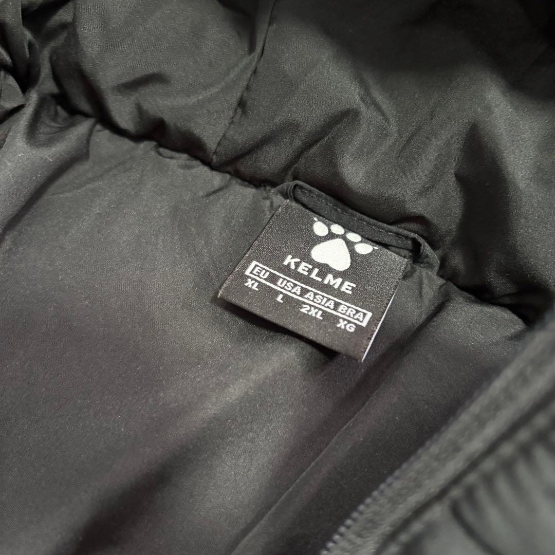 美品　KELME ダウンジャケット　中綿　ハーフコート　黒　XXL
