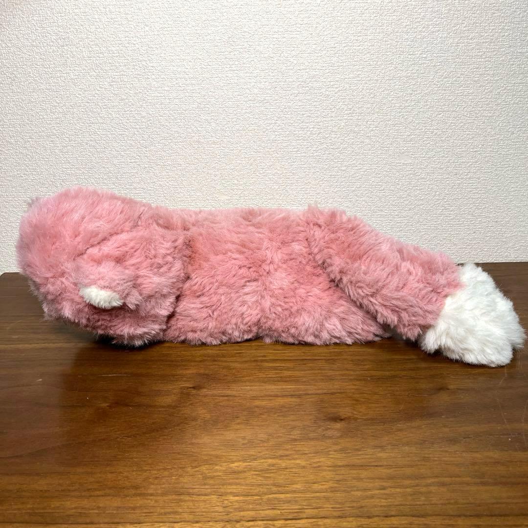 ぬいぐるみの三英 たぬき？　あらいぐま？ ピンク　昭和レトロ　当時物　日本製