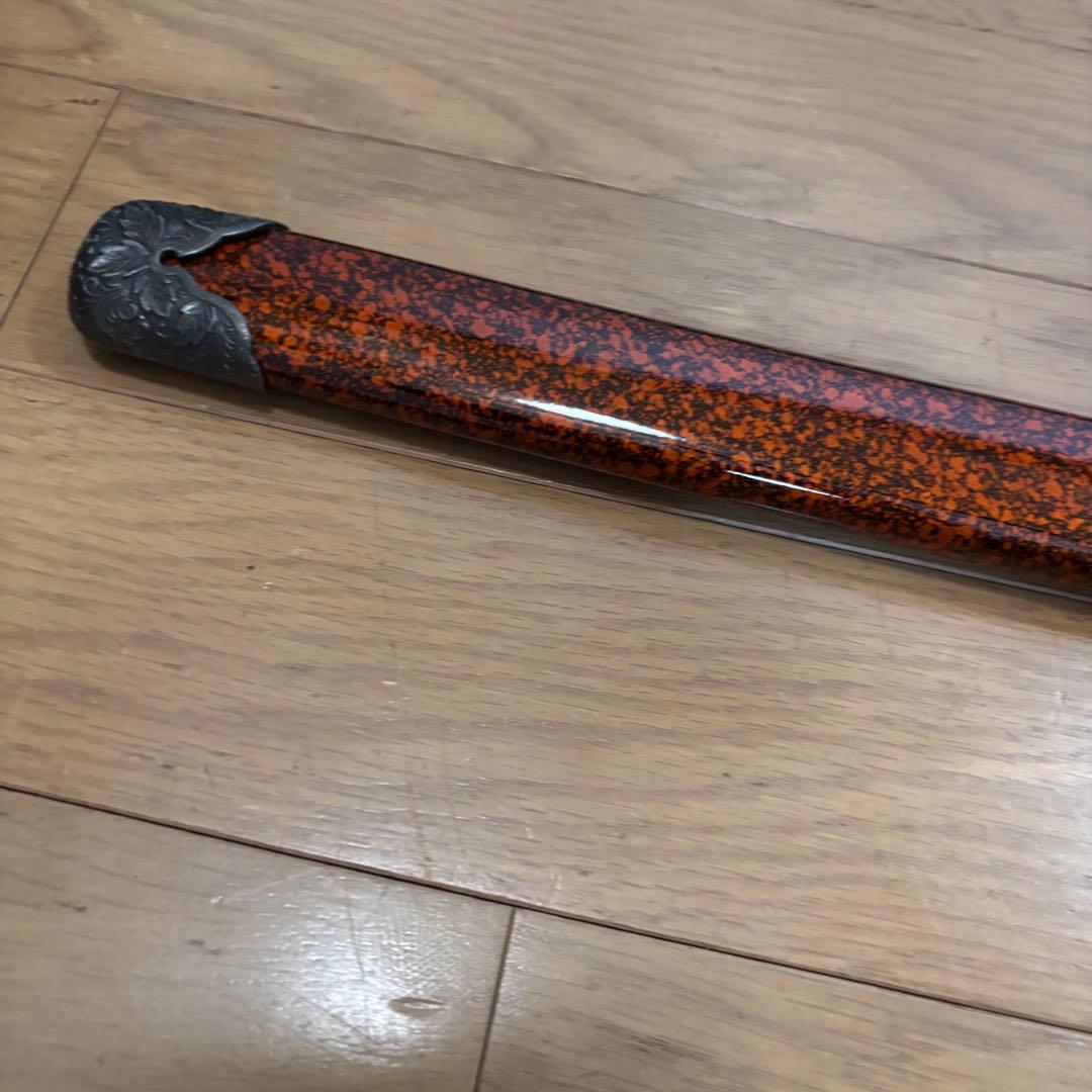 模造刀 美品 伝統的な日本刀スタイルの装飾刀　オレンジ