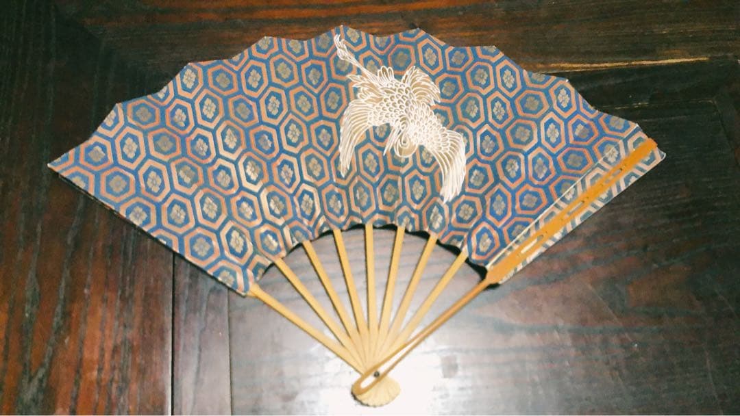 【希少】舞扇子 青金亀甲模様 鳳凰 仕舞 観世流