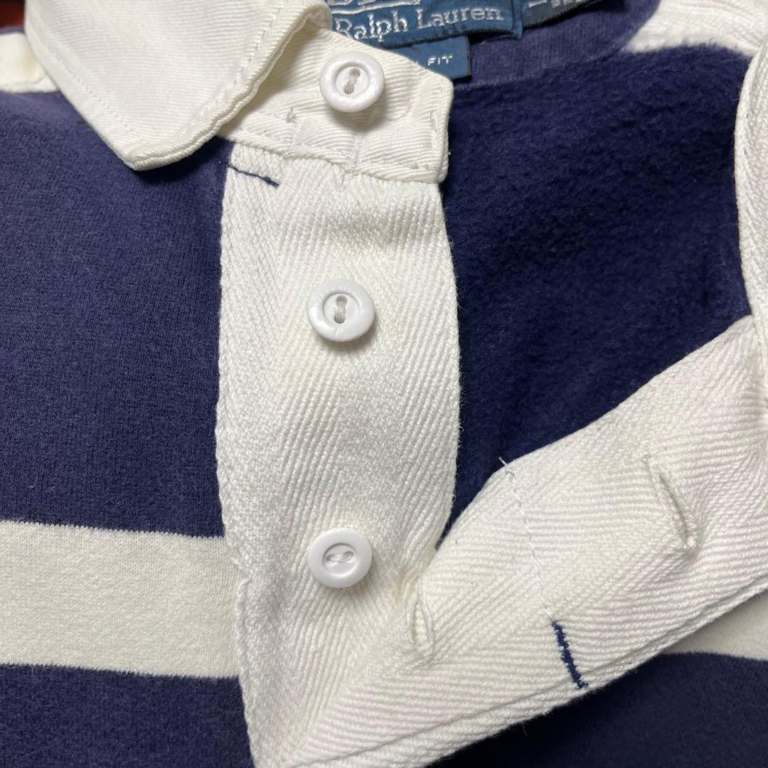【人気カラー】ポロ ラルフローレン ボーダー 長袖 ラガーシャツ 古着 常田大希