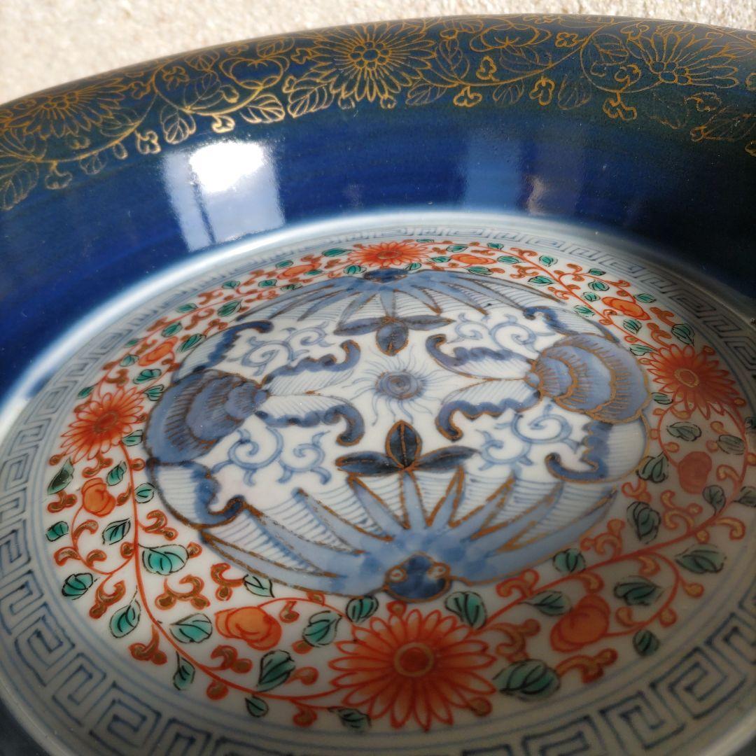 古伊万里　瑠璃色の鉢