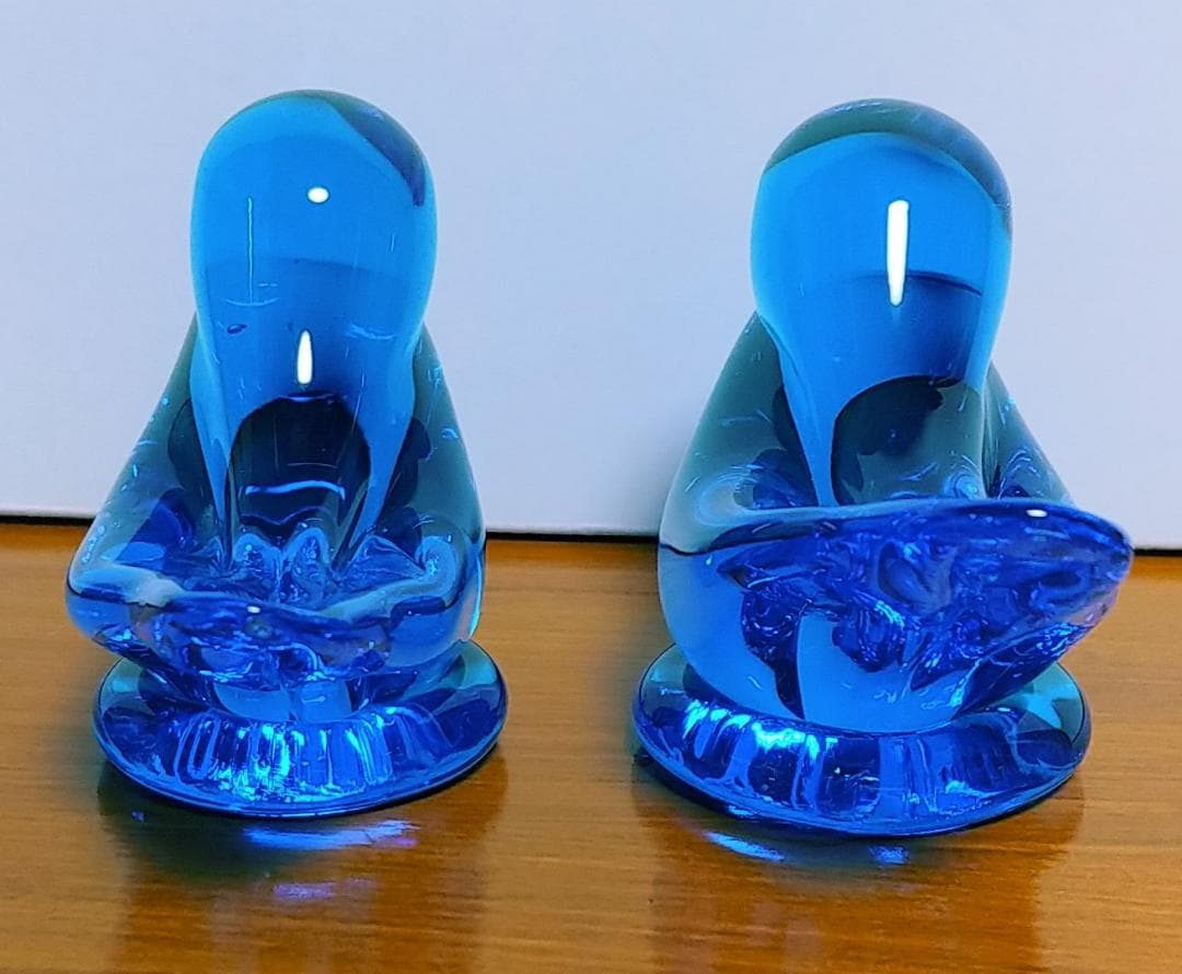 ガラスの青い鳥　２羽のペア　bluebird of hapiness