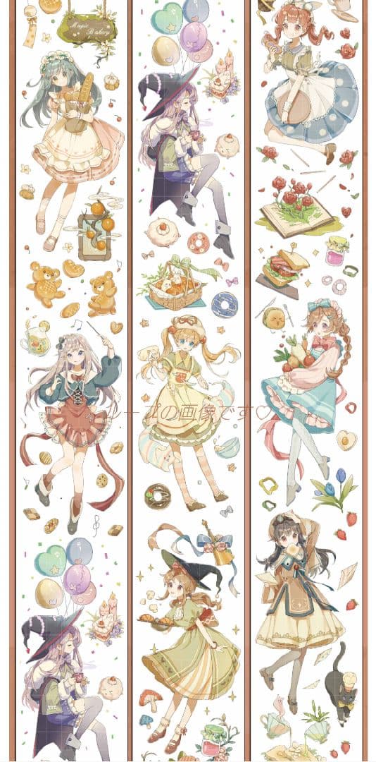 J1109＃魔法面包屋(贝壳光)Dailylife切り売り海外人物マステ女の子