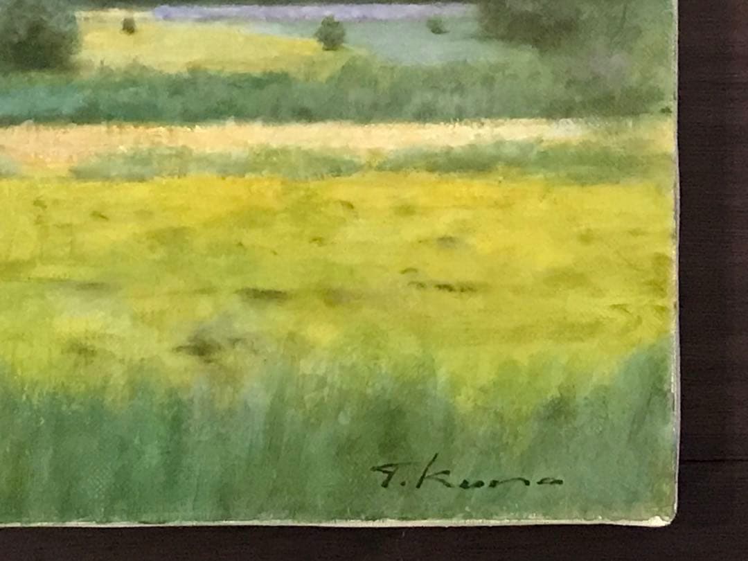 黒川達也　「車窓から」P8　油彩画 真作 風景画 宮永岳彦師事　額無し