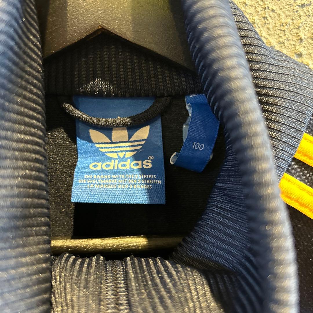 adidas トラックジャケット　ファイヤーバード　ネイビー×黄色　XL