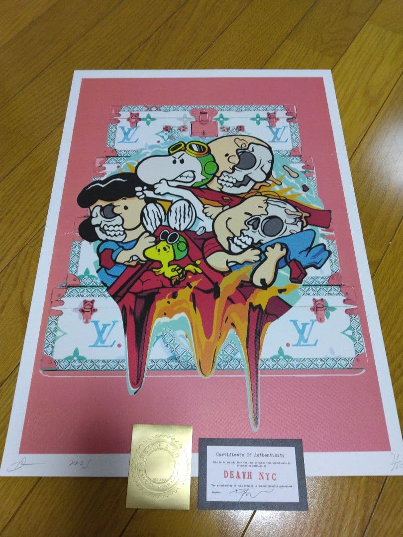 DEATH NYC ポップアート スヌーピー赤 オシャレ額縁