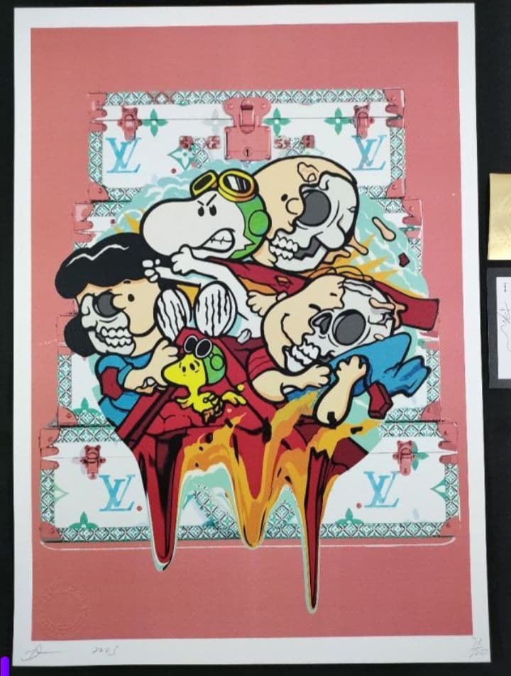 DEATH NYC ポップアート スヌーピー赤 オシャレ額縁