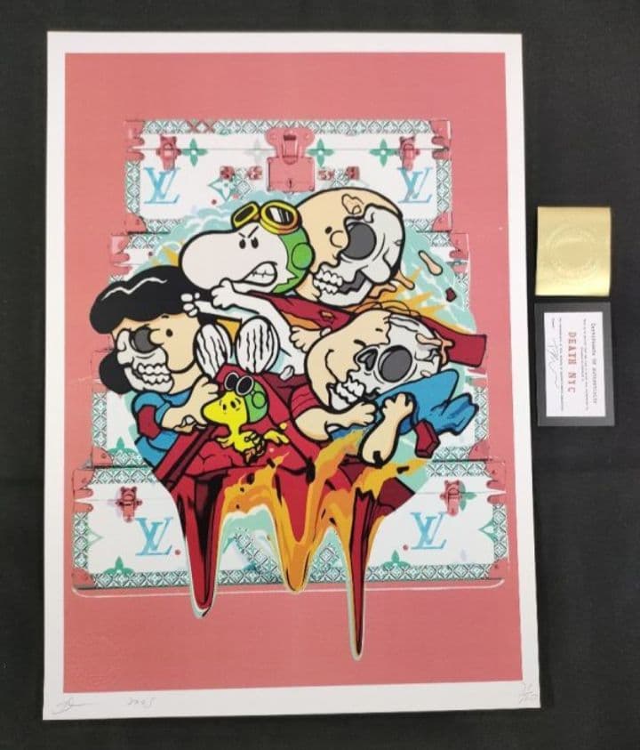 DEATH NYC ポップアート スヌーピー赤 オシャレ額縁