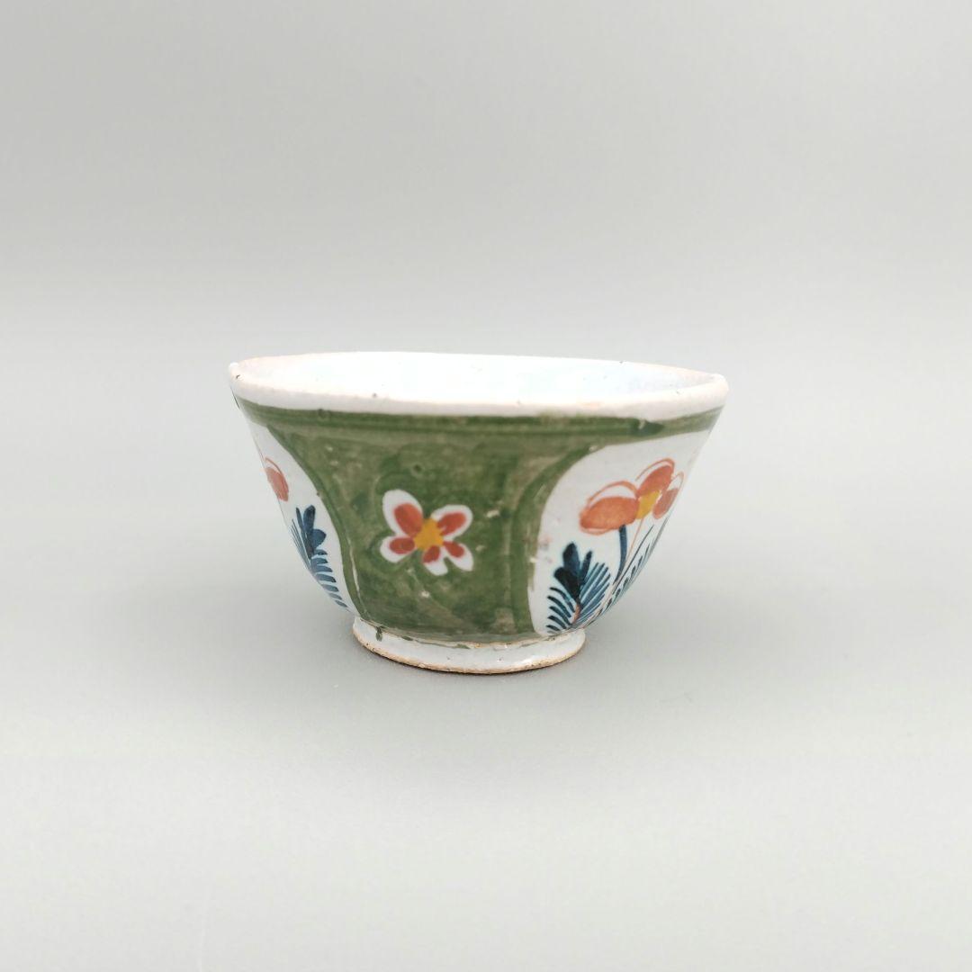 デルフト 色絵花文盃 18世紀