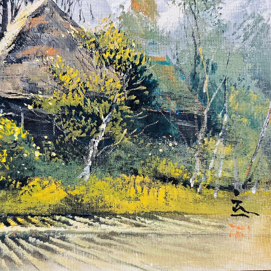 榎本良一 妙高 昭和52年作 絵画 油彩画 風景画 F８号 共シール