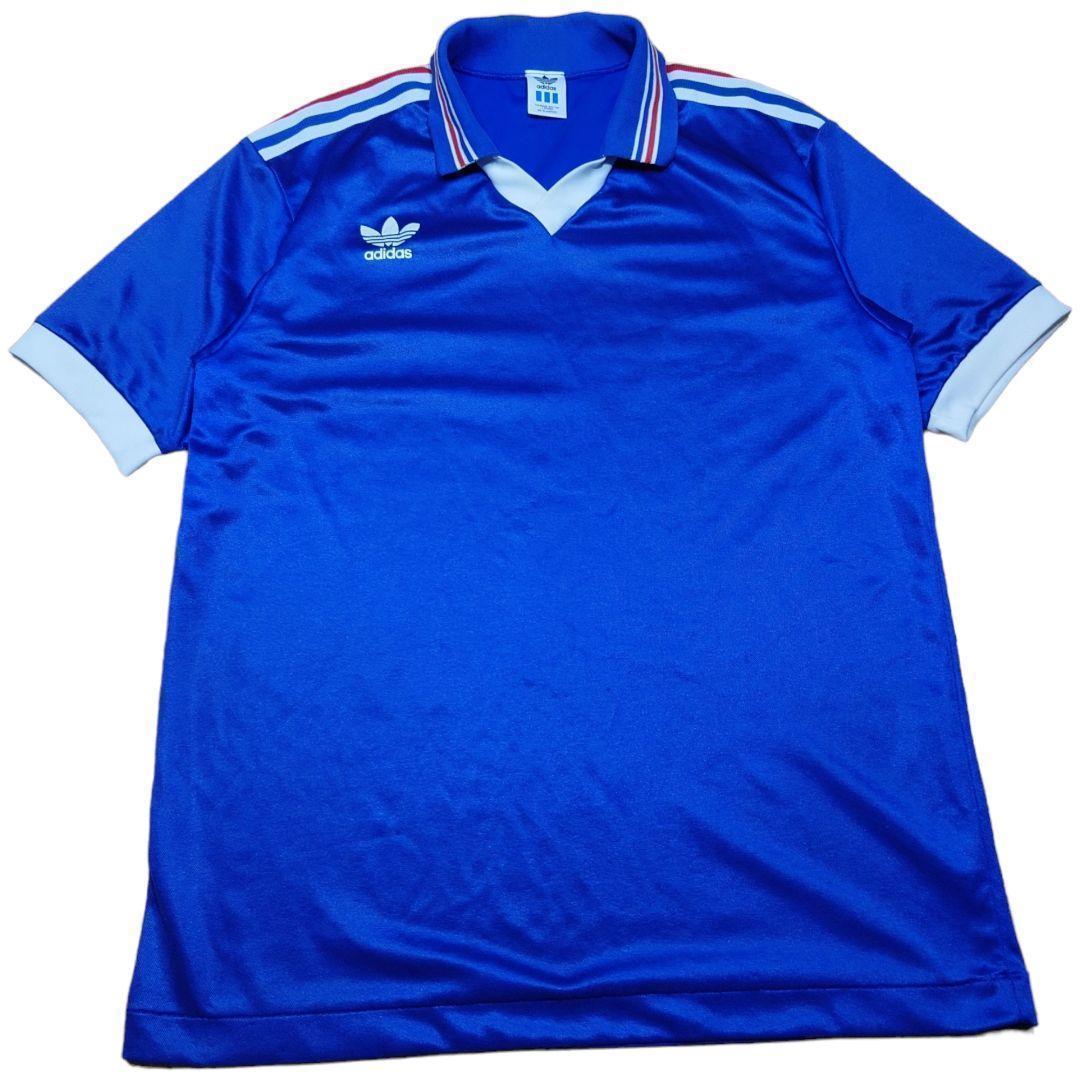90s adidas　襟付きゲームシャツ　古着　アディダス　デサント製　3ライン
