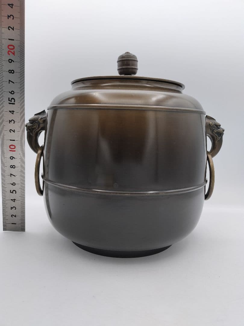 c393 唐銅皆具 利休好 金森浄栄 木箱 茶道具 古物