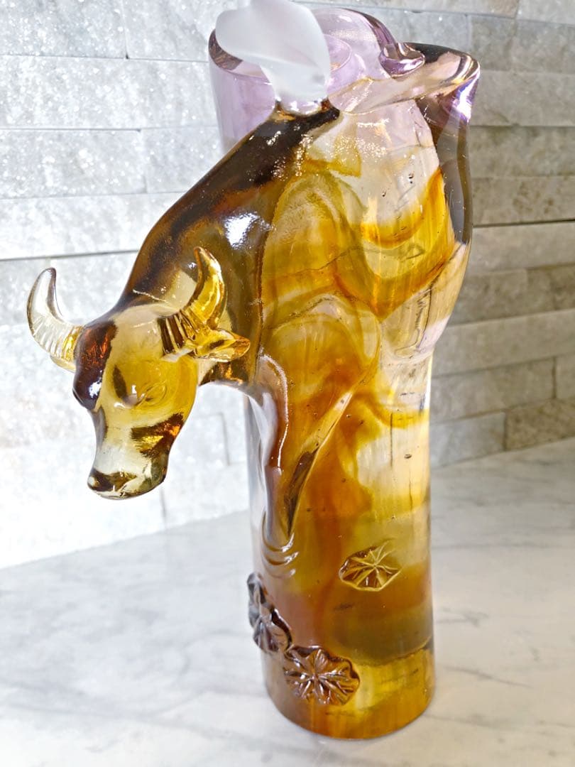 tittot 琉園 ガラス細工 【Buffalo and Egrets】 新品