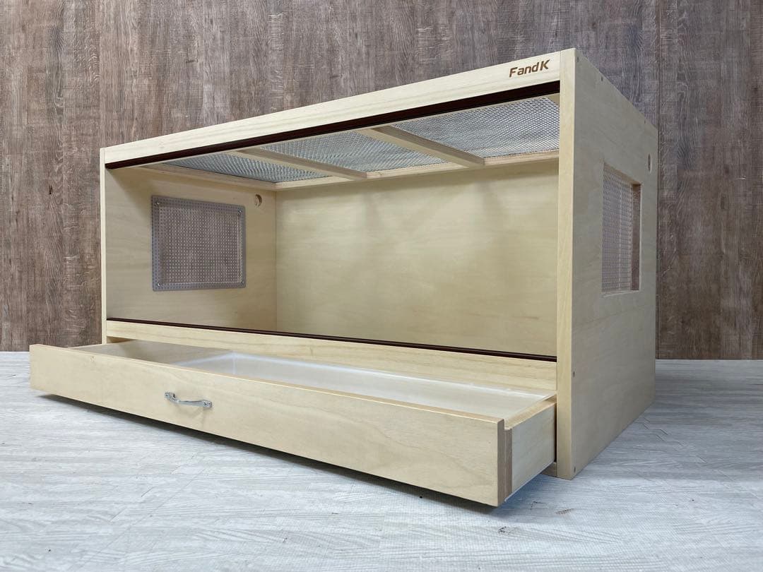 ＦandＫ爬虫類木製ケージ　引き出し仕様　900×450×450