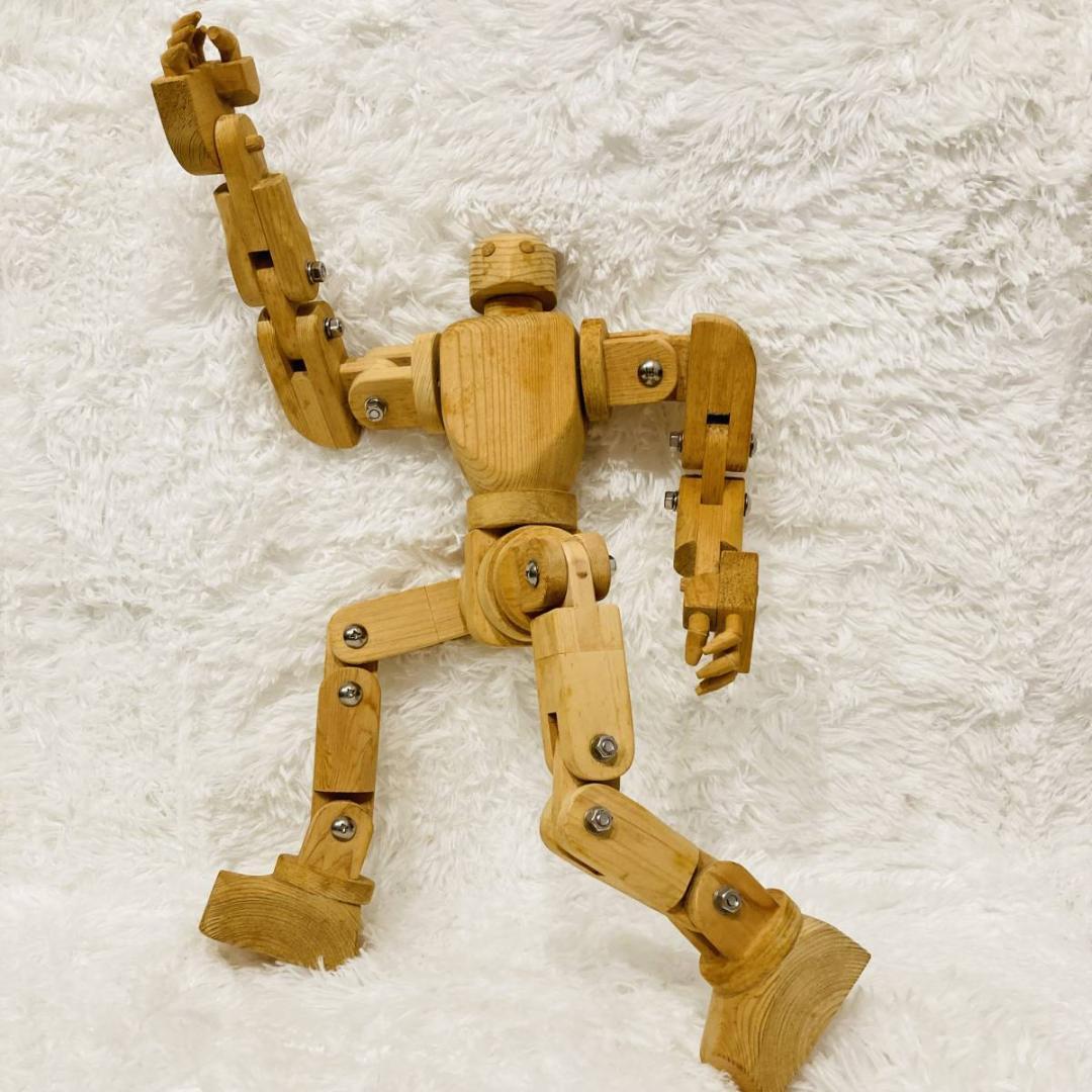 木製人形 ロボット 多関節 モック フィギュア デッサン 高さ46cm