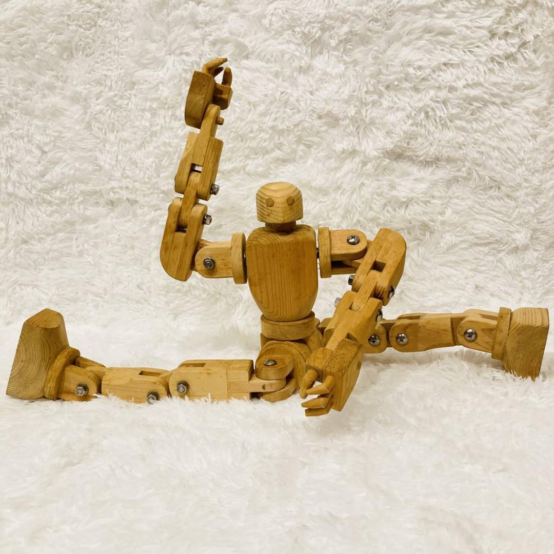 木製人形 ロボット 多関節 モック フィギュア デッサン 高さ46cm