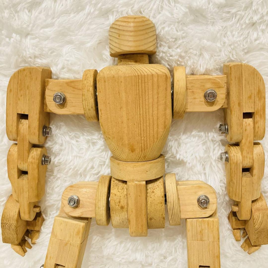 木製人形 ロボット 多関節 モック フィギュア デッサン 高さ46cm