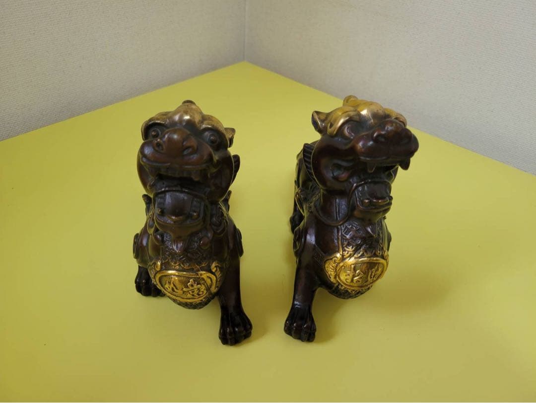 銅製・貔貅ペア】置物／開運・インテリア