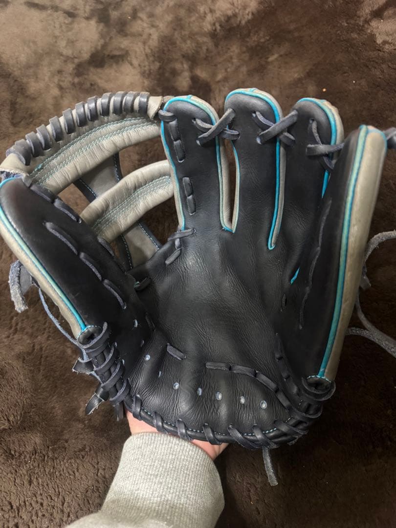 久保田スラッガー オーダー軟式グローブ グレー/青