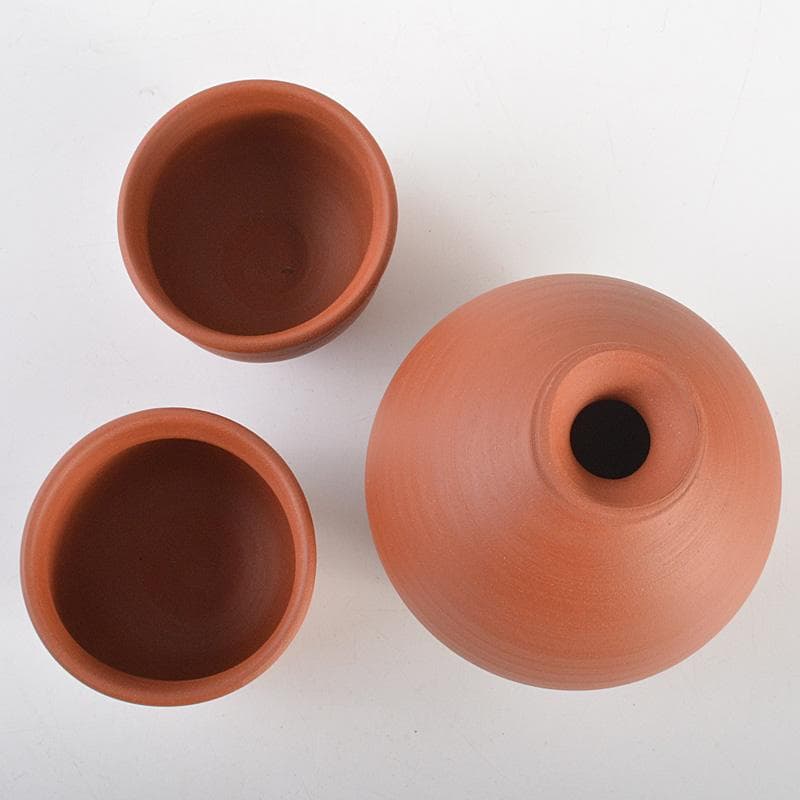 常滑焼　四代山田常山　山田絵夢　朱泥　徳利　酒器　共布共箱　V　R7538
