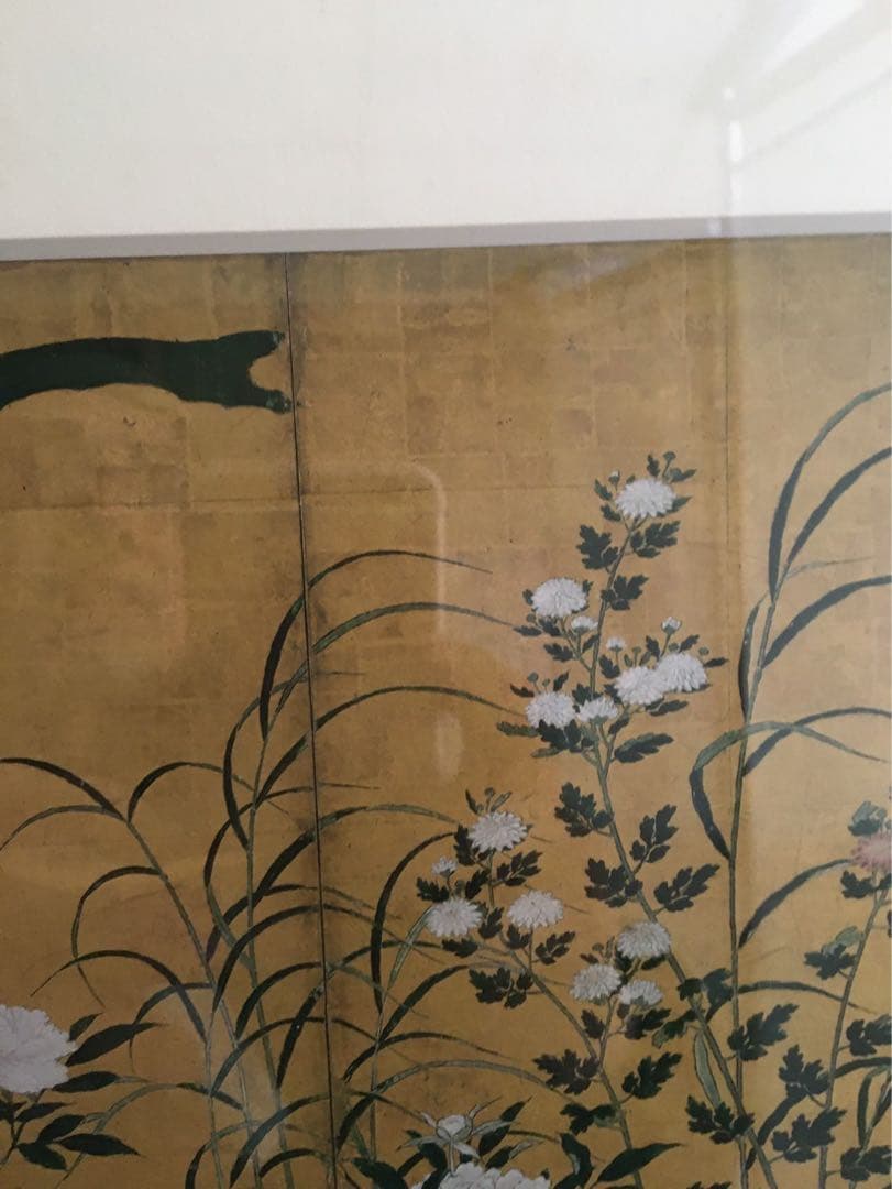 四季草花図　印刷画　日本画 フレーム　額装　額縁
