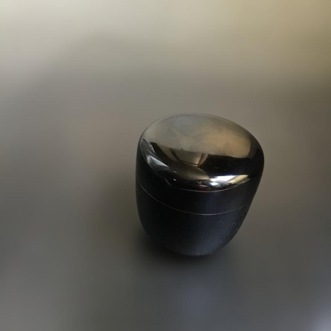 黒本漆塗り　木製　丸型棗　茶道　真塗