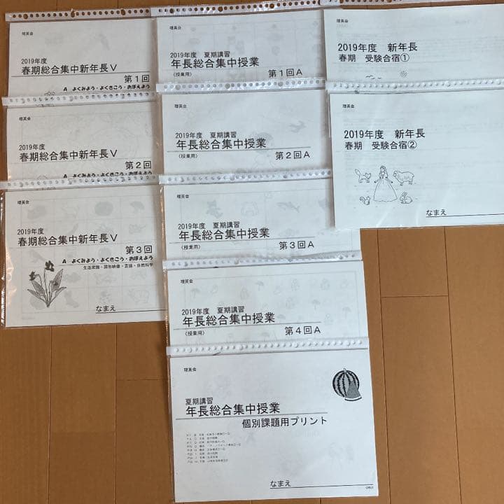 理英会 お受験 年長 正会員用 プリント ペーパー 1年分 約1500枚