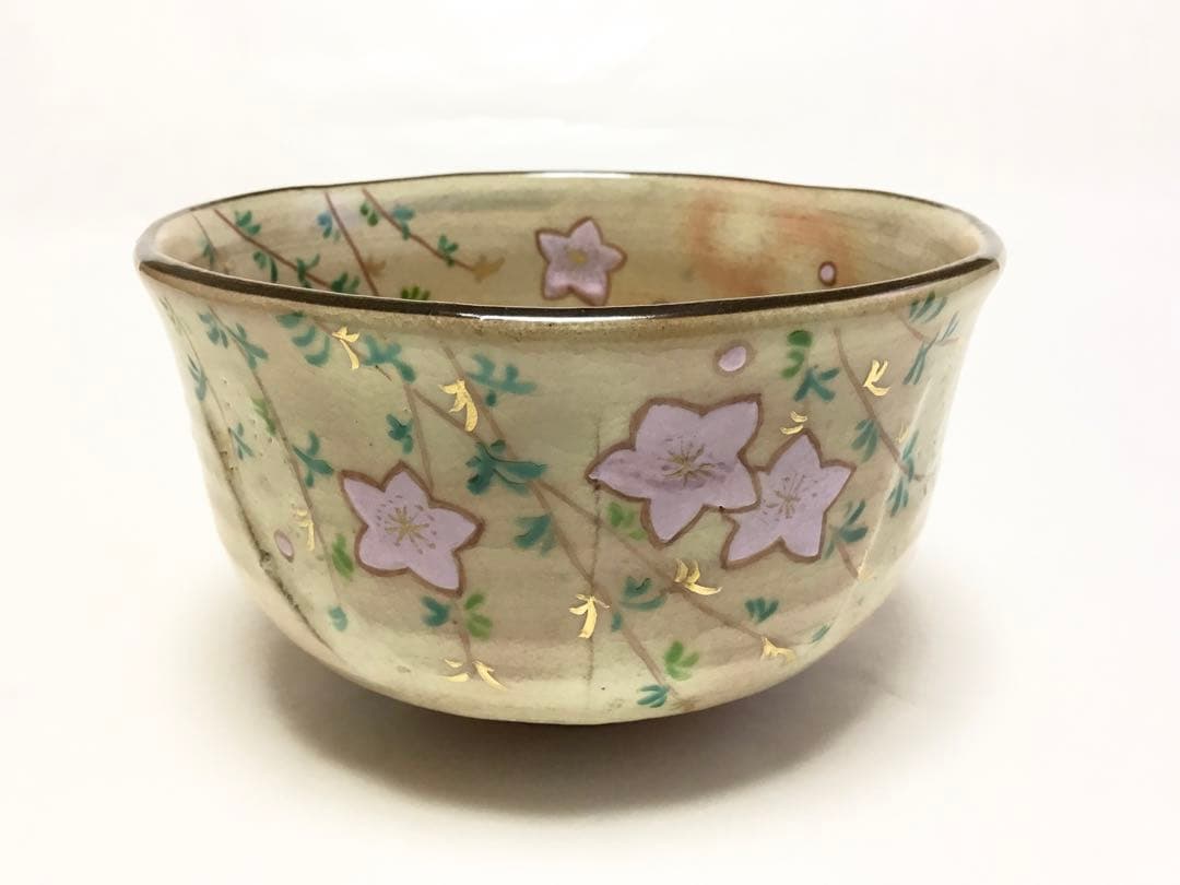 茶道具 古物品 茶碗 桃柳 勝龍寺窯 木箱入