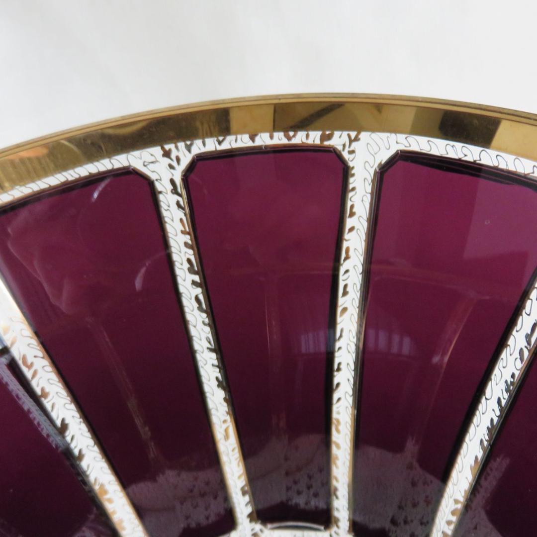 ボヘミアガラス　花瓶　金彩　箱付き