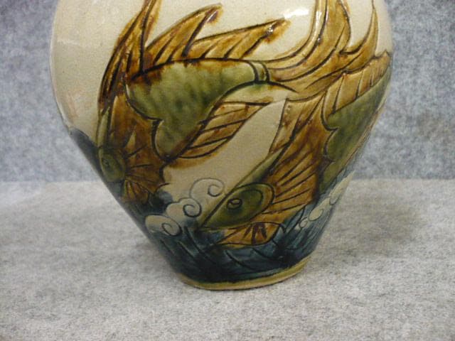 壺屋焼 魚文 壷 [B31356]