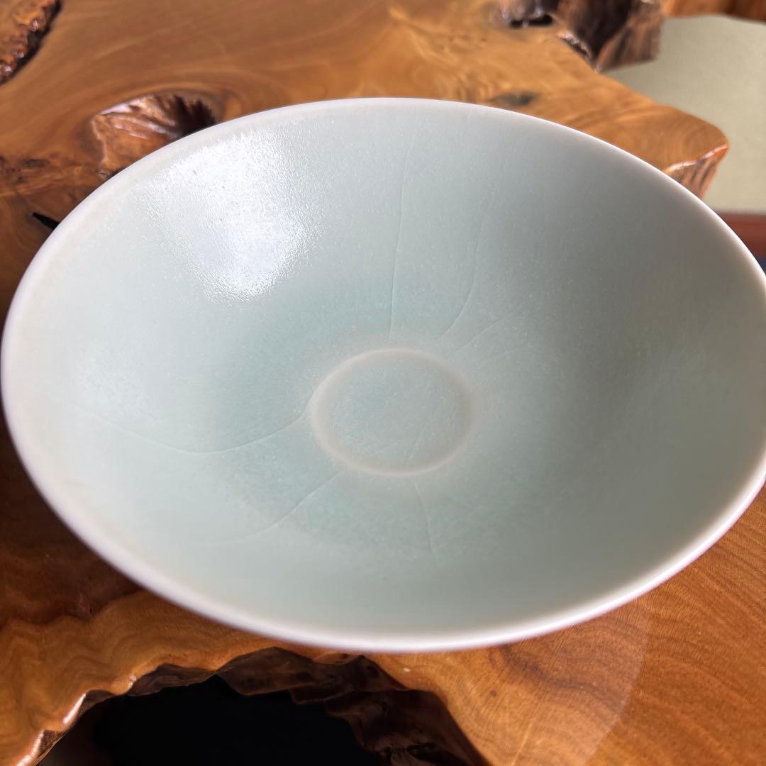 白瓷茶碗 宇野徹造 抹茶碗 茶道具 共箱（119Hd）