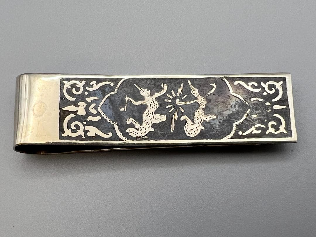 銀製　STERLING　刻印　シガレットケース　マネークリップ　カフス　117g